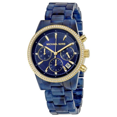 michael kors watch blue|michael kors blue chronograph.